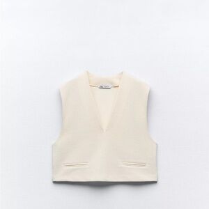 Zara Cream rustic vest top xs